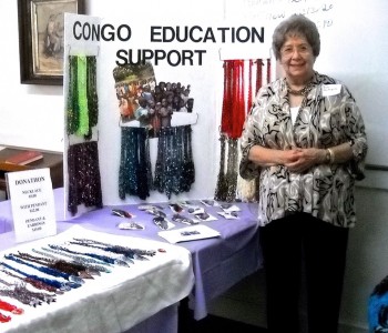 getinvolved-table Birmingham team leader crochets thousands of necklaces to support Congolese schools